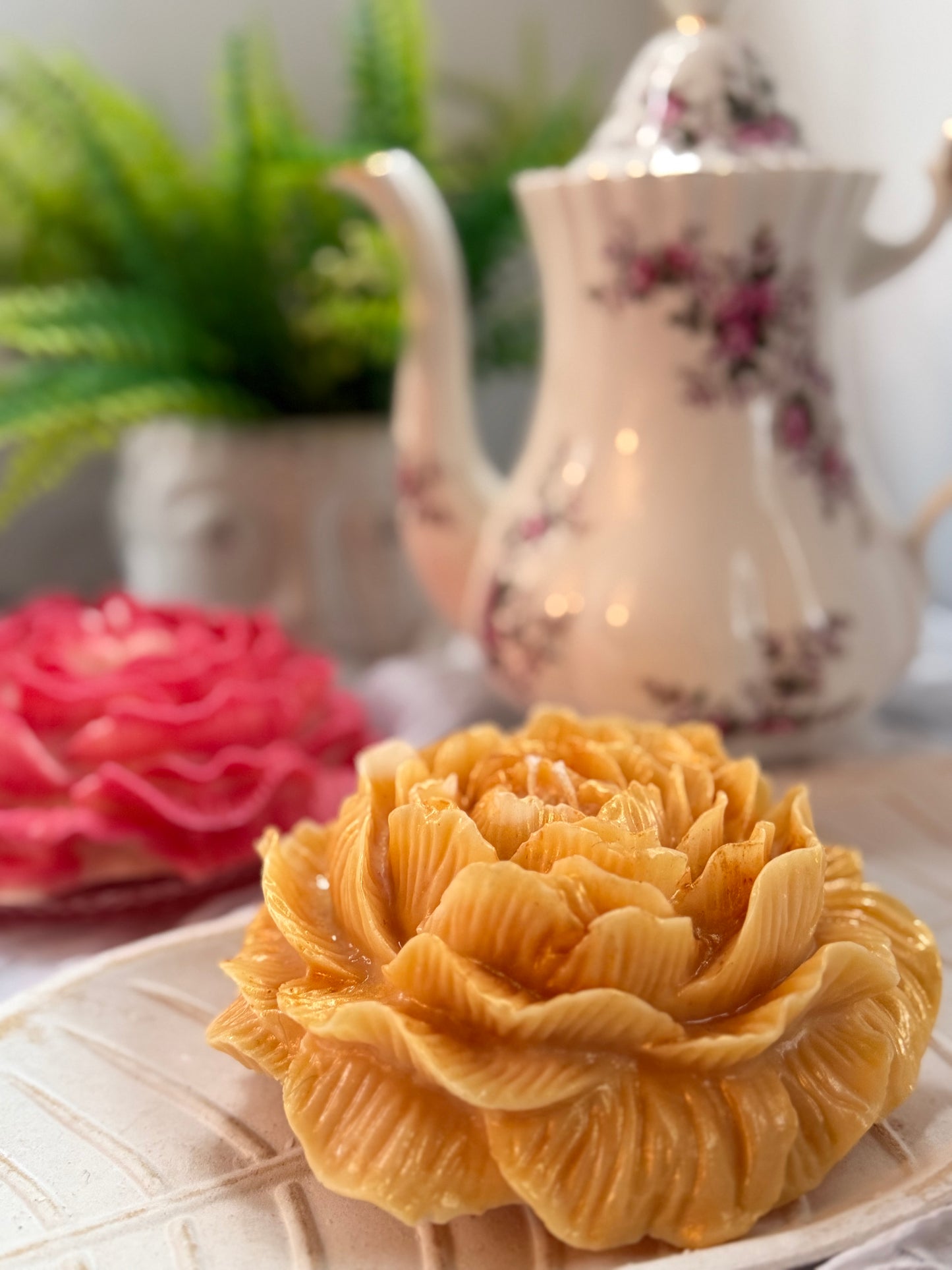 Peony Pillar Candle -L
