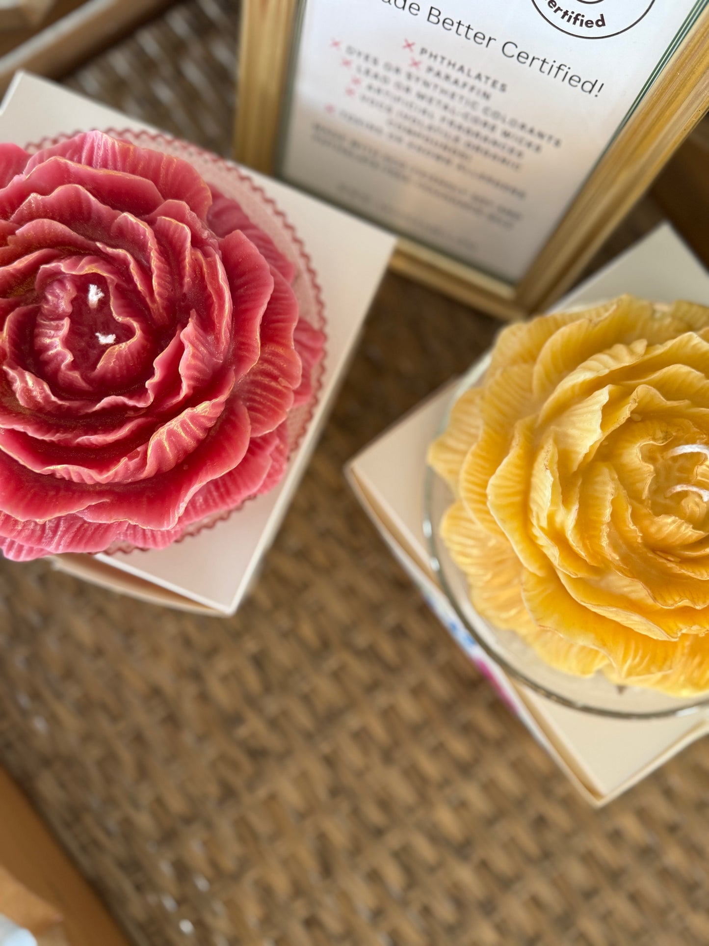 Peony Pillar Candle -L