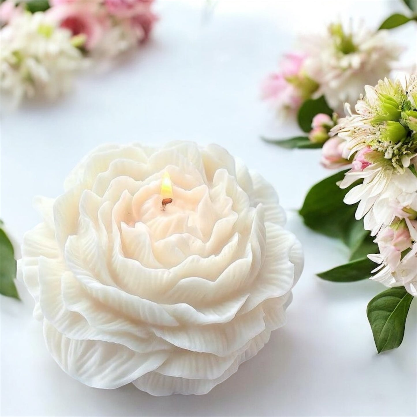 Peony Pillar Candle -XL