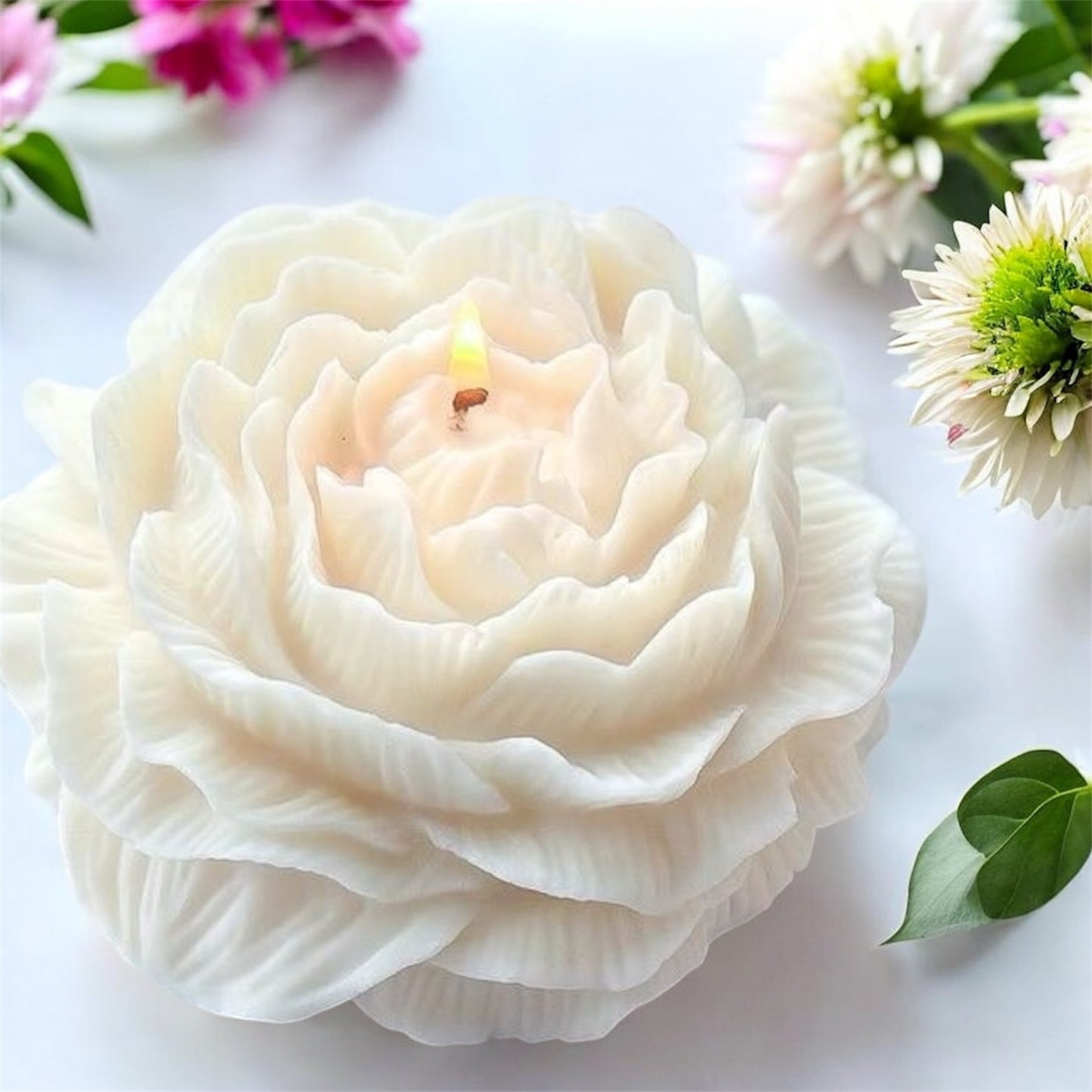 Peony Pillar Candle -XL