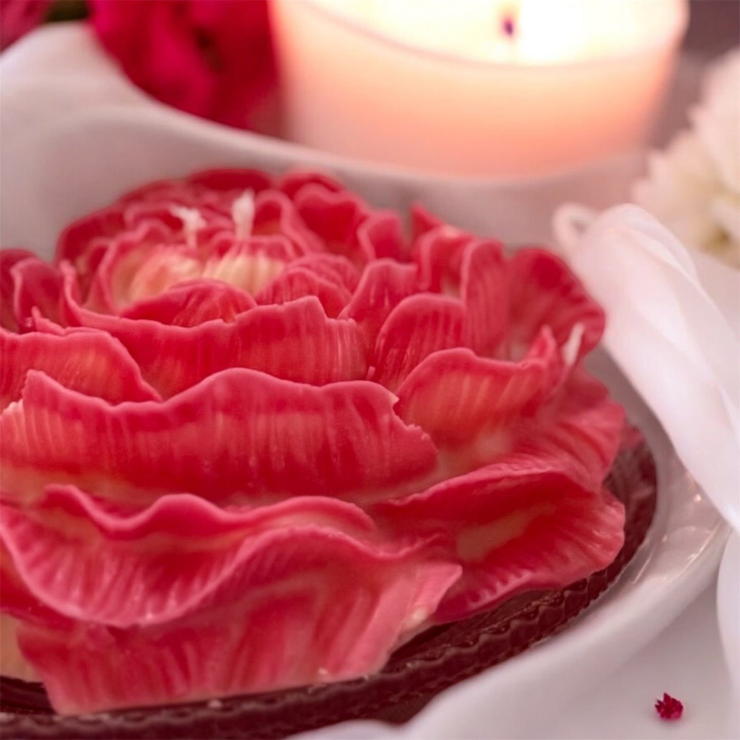 Peony Pillar Candle -L