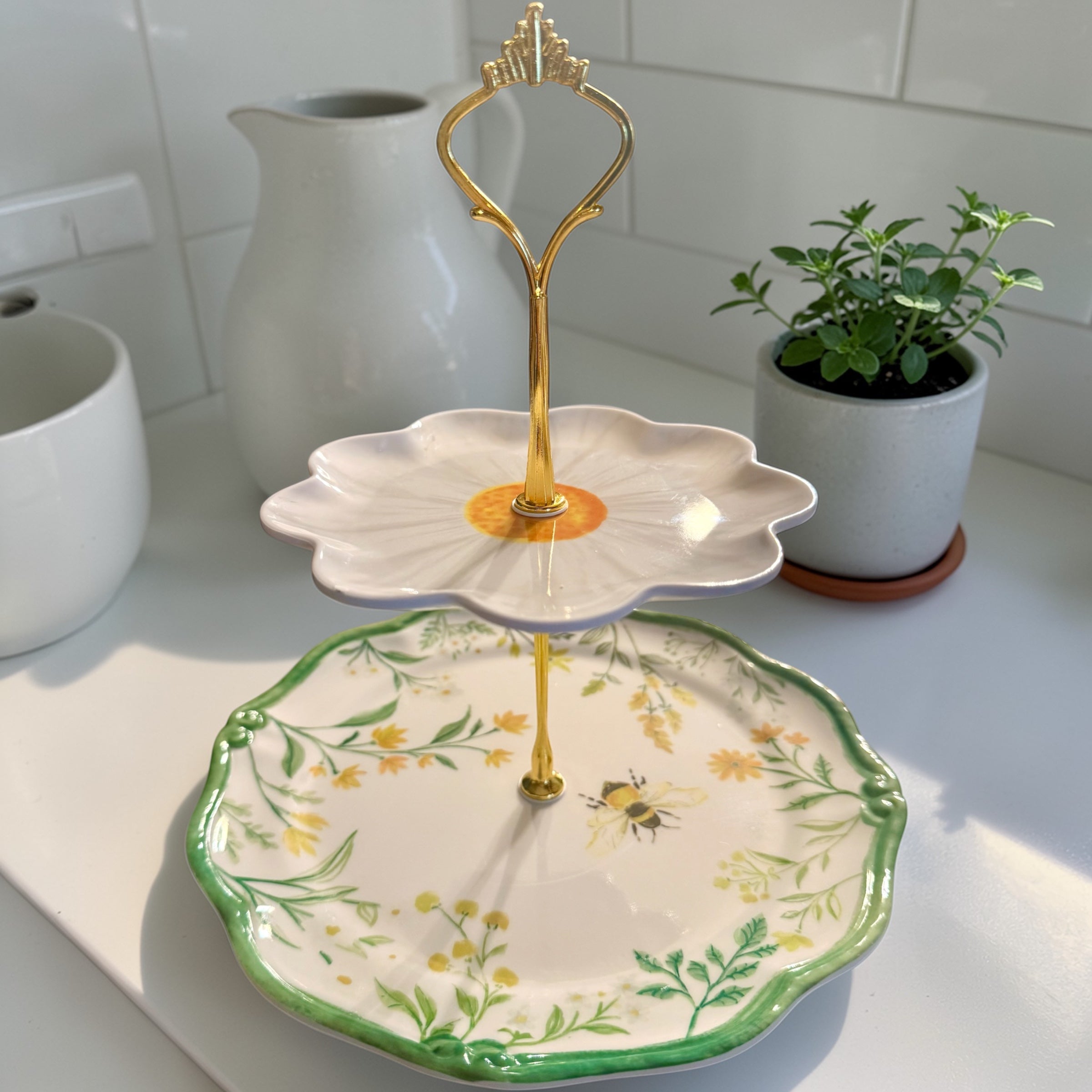 Handcrafted Tiered Tray Stand