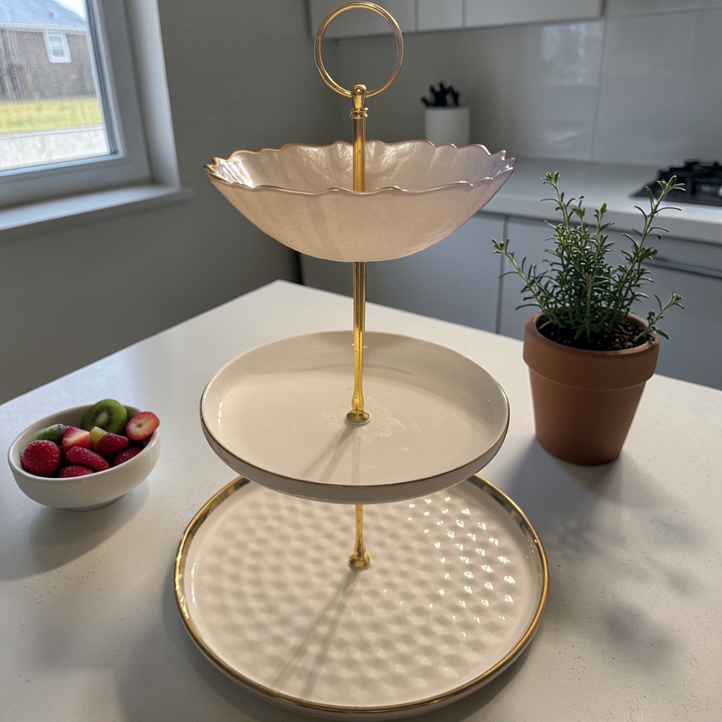 Handcrafted Tiered Tray Stand