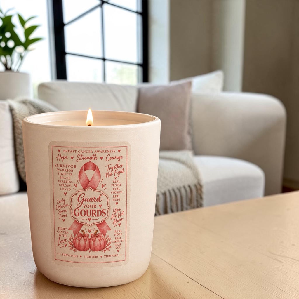 Guard Your Gourds | Breast Cancer Awareness Candle