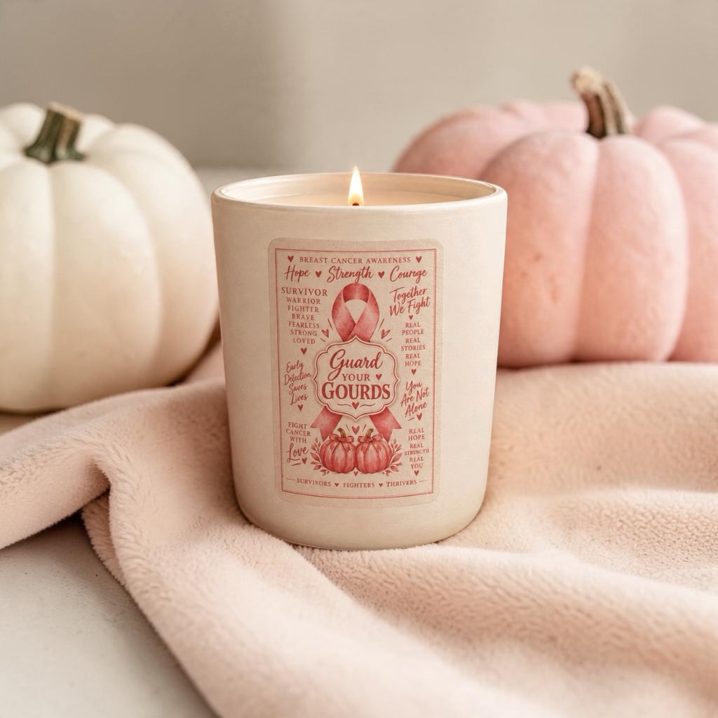 Guard Your Gourds | Breast Cancer Awareness Candle