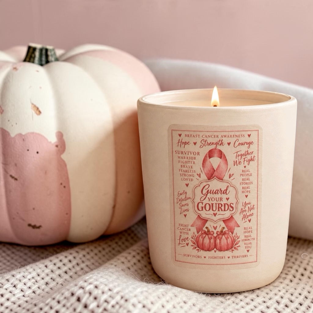 Guard Your Gourds | Breast Cancer Awareness Candle