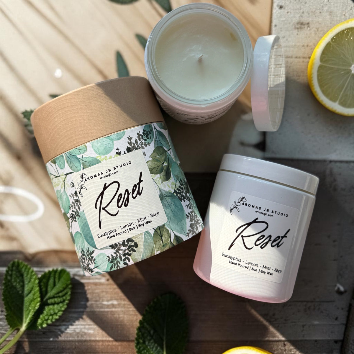 Reset Candle | Eucalyptus, Lemon, Mint & Sage